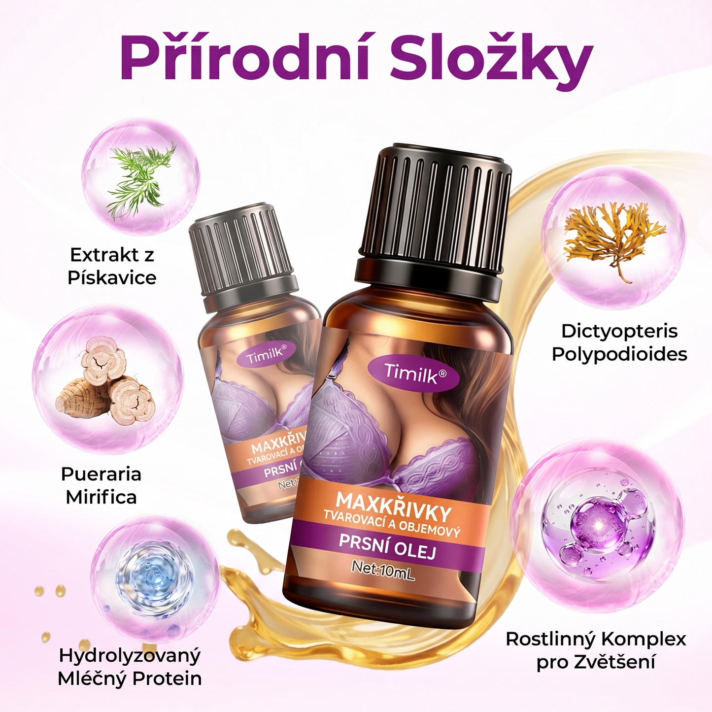 Timilk® 💋MAXKŘIVKY TVAROVACÍ A OBJEMOVÝ PRSNÍ OLEJ 🍬