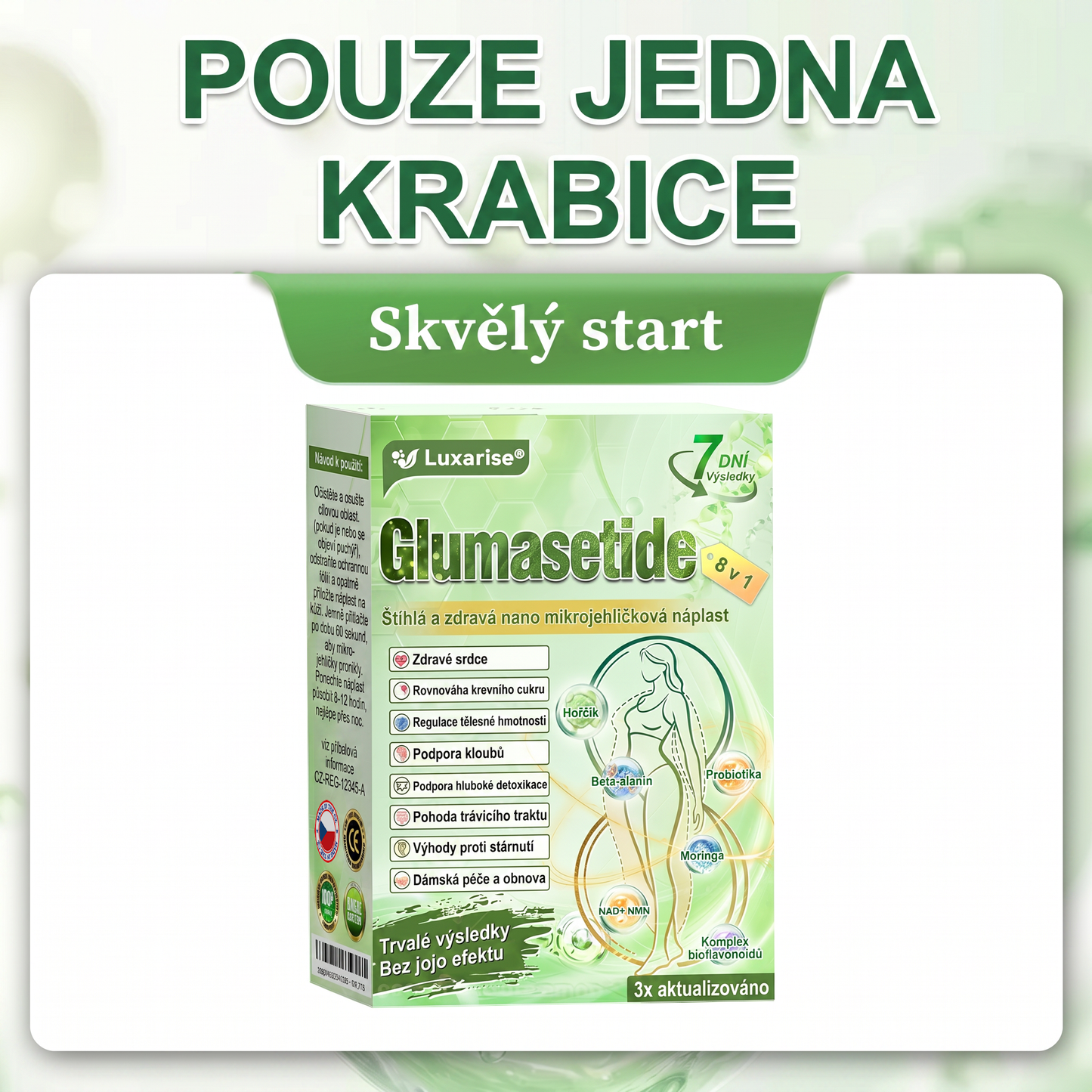 Luxarise®🌿Glumasetide 8v1 Stihla a zdrava nano mikrojehlickova naplast(1krát denně – viditelné změny až za 7 dní) ✅Pro obezitu, zpevnění kůže, cukrovku, spánkovou apnoe, klouby atd.