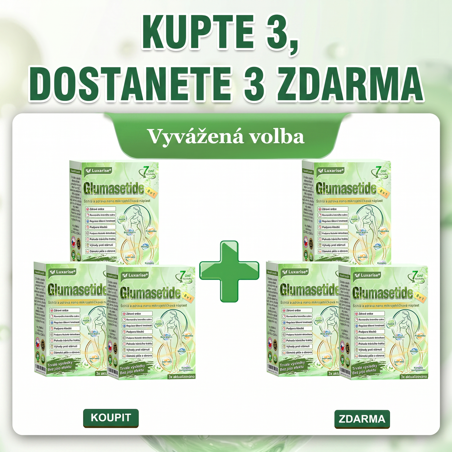 Luxarise®🌿Glumasetide 8v1 Stihla a zdrava nano mikrojehlickova naplast(1krát denně – viditelné změny až za 7 dní) ✅Pro obezitu, zpevnění kůže, cukrovku, spánkovou apnoe, klouby atd.